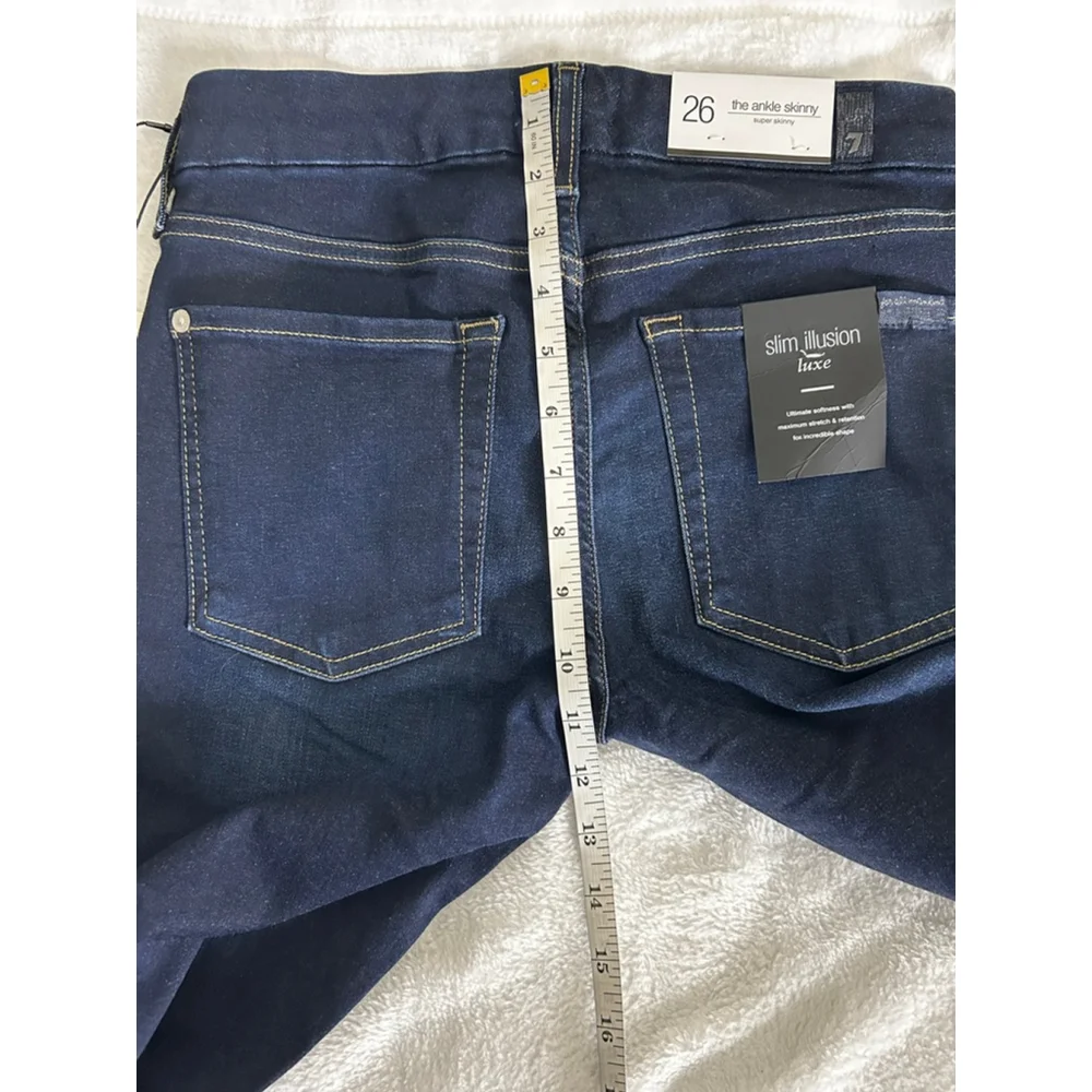 7 For All Mankind Ankle Skinny Slim Illusion Luxe Jeans Size 26 NWT